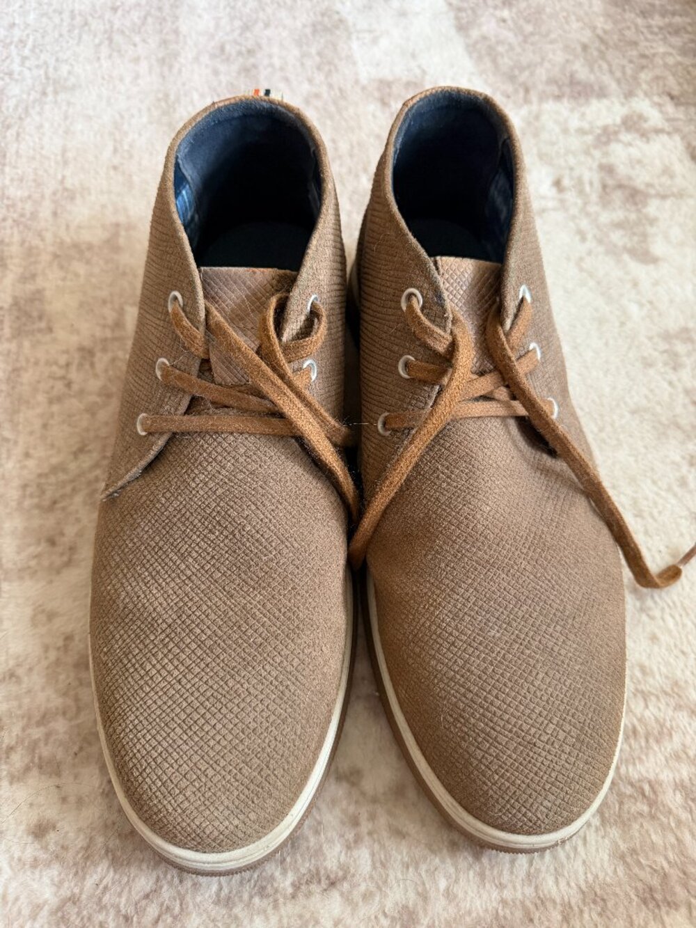 Steve Madden Men’s Coated Canvas Chukka Boots Size 12 Heel Tab